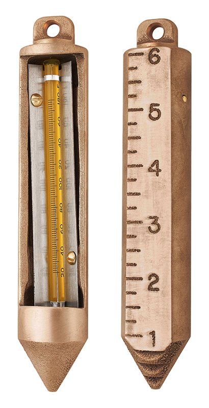 Thermo-Plumb Bob Brass 6" with +20/220F Mercury-fill Thermometer
