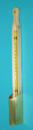 Woodback Thermometer,  -30/+120F with 120cc Brass Cup, 15"