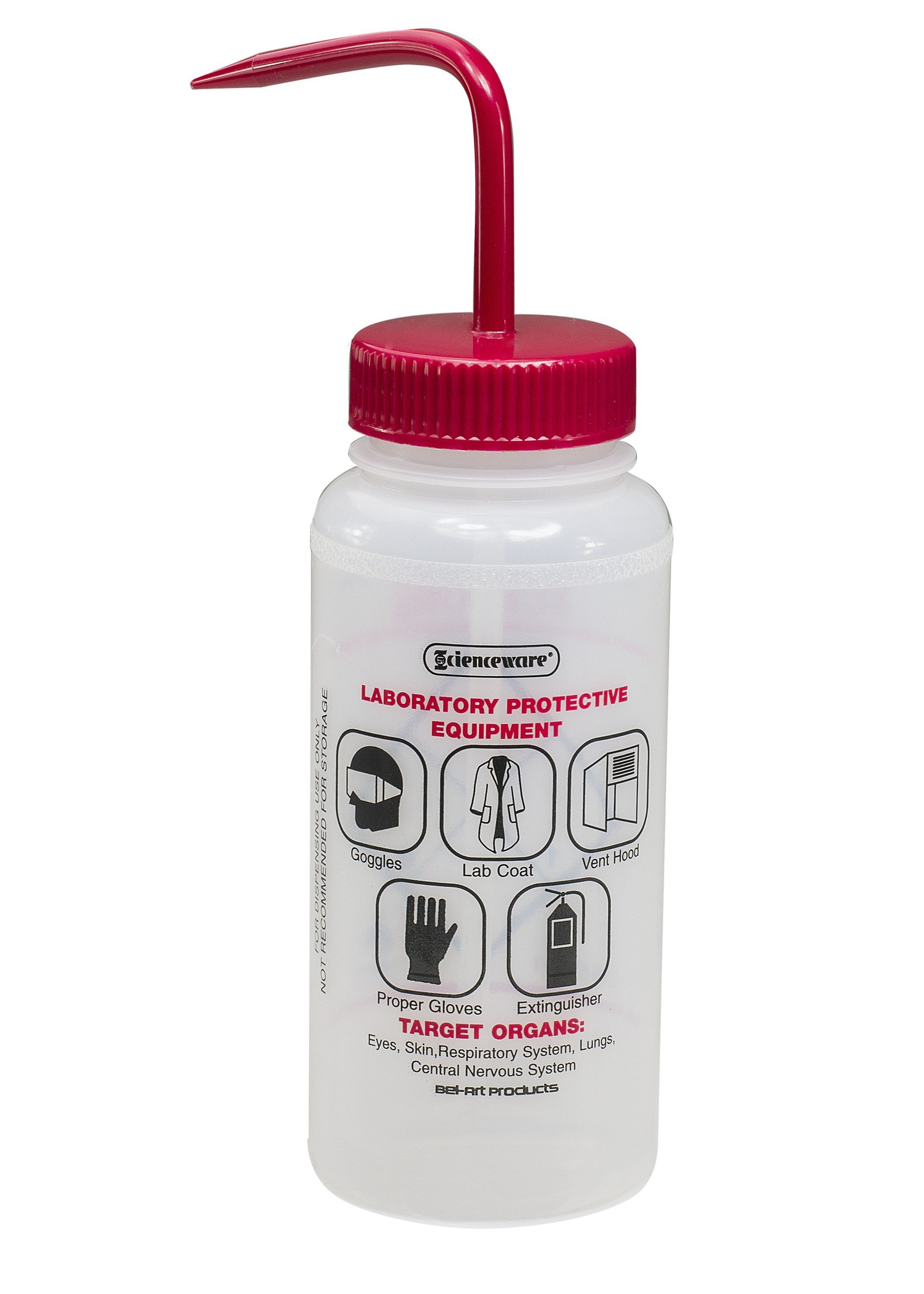 10713-001 Wash bottle, ACETONE Safety-Labeled 2-Color Wide-Mouth 500ML (16oz)