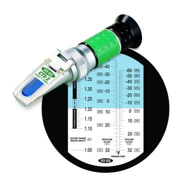 Coolant/Battery Acid Refractometer, Specific Gravity 1.10 to 1.40