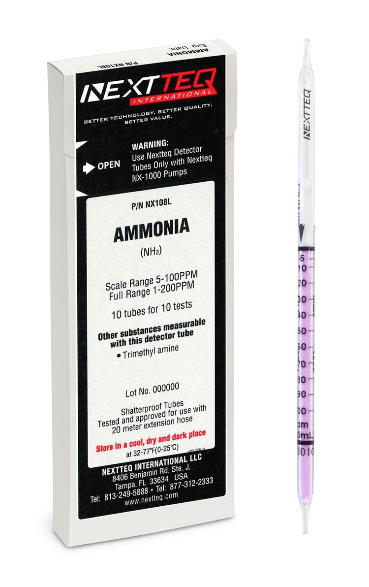Nextteq NX108L Ammonia Detector Tubes 1-200 ppm