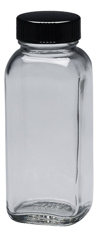 French Square Clear Glass Bottle 8 oz (case/84)